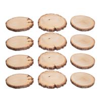 Decoratie boomschijf met schors - hout - D11 cm - 12x stuks - Knutselen/hobby