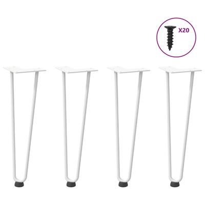 Haarnadelpoten voor Salontafel 4 st 42 cm massief staal wit