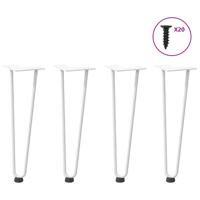 Haarnadelpoten voor Salontafel 4 st 42 cm massief staal wit
