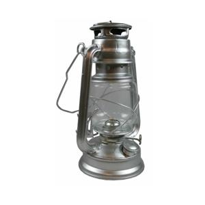 Stormlantaarn - zilver - op brandstof - 8 x 25 cm - retro campinglamp