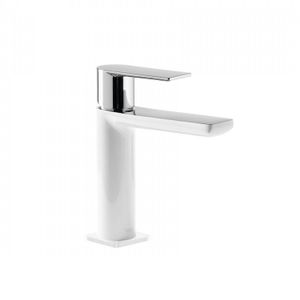 Wastafelmengkraan Tres Loft Colors 1-Hendel Uitloop Recht 11,3 cm Rond Wit Chroom