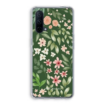 Botanical green sweet flower heaven: OnePlus Nord CE 5G Transparant Hoesje