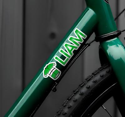 Gepersonaliseerd groen wielertenue fiets sticker
