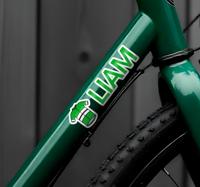 Gepersonaliseerd groen wielertenue fiets sticker