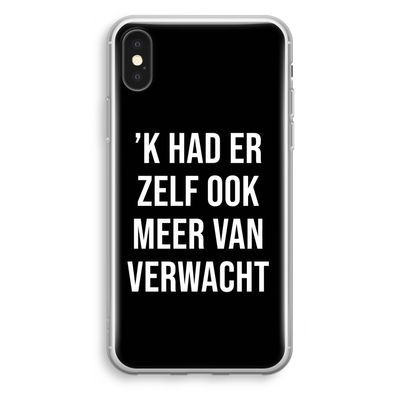 Meer verwacht - Zwart: iPhone XS Transparant Hoesje