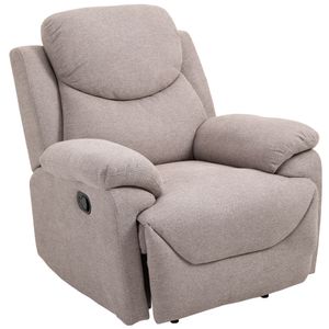 HOMCOM relaxfauteuil enkele sofa ligbed kantelbaar 150 Â° TV-fauteuil linnen beige 97 x 96 x 105,5 cm