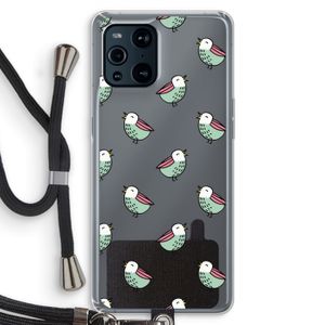 Vogeltjes: Oppo Find X3 Transparant Hoesje met koord