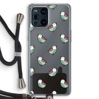 Vogeltjes: Oppo Find X3 Transparant Hoesje met koord