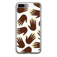 Hands dark: iPhone 8 Plus Transparant Hoesje - thumbnail