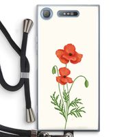 Red poppy: Sony Xperia XZ1 Transparant Hoesje met koord