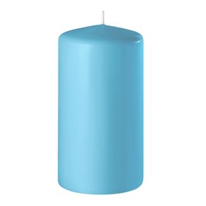 1x Turquoise cilinderkaars/stompkaars 6 x 12 cm 45 branduren   -