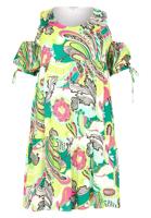 Yoek Jurk off shoulder AMALFI | Groen | Maat 50/52 Yoek Jurk off shoulder AMALFI | Groen | Maat 50/52