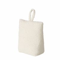 Boltze Deurstopper zak - 1 kg - creme wit - pluche/teddy stof - 20 x 10 cm   -