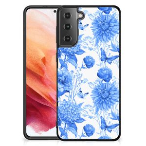 Bloemen Hoesje voor Samsung Galaxy S21 Flowers Blue