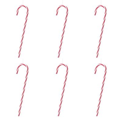 Zuurstokken - rood/wit - 6x? - hangers - 13 cm - kersthangers