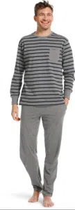 Pastunette Heren pyjama - Grey stripes