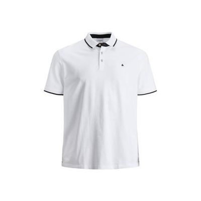 JACK & JONES PLUS SIZE gemêleerde regular fit polo Paulos Plus Size wit JACK & JONES PLUS SIZE gemêleerde regular fit polo Paulos Plus Size wit