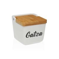 Zoutvaatje met deksel Versa GATZA Wit Keramisch 12,2 x 11,5 x 12,2 cm