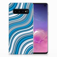 Samsung Galaxy S10 TPU bumper Waves Blue - thumbnail