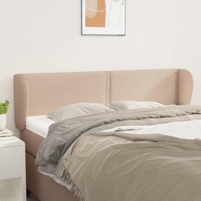 Hoofdbord met randen 147x23x78/88 cm kunstleer cappuccinokleur