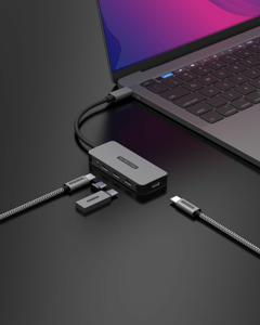 Sitecom CN-5011 interface hub USB 3.2 Gen 2 (3.1 Gen 2) Type-C 5000 Mbit/s Zwart, Grijs