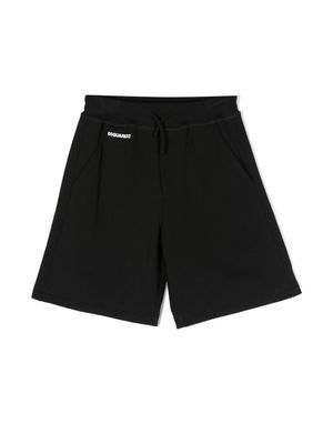 DSQUARED2 KIDS short de sport à logo imprimé - Noir