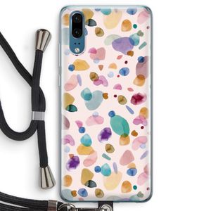 Terrazzo Memphis Pink: Huawei P20 Transparant Hoesje met koord