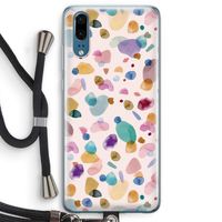 Terrazzo Memphis Pink: Huawei P20 Transparant Hoesje met koord