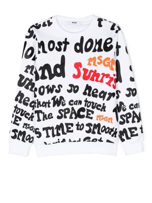 MSGM Kids sweat à motif imprimé - Blanc