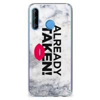 Huawei P30 Lite Telefoonhoesje met tekst Already Taken White Huawei P30 Lite Telefoonhoesje met tekst Already Taken White