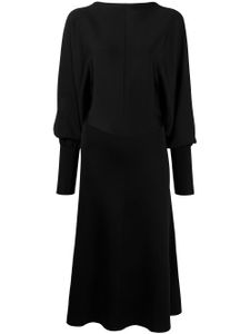 Victoria Beckham robe mi-longue à manches bouffantes - Noir