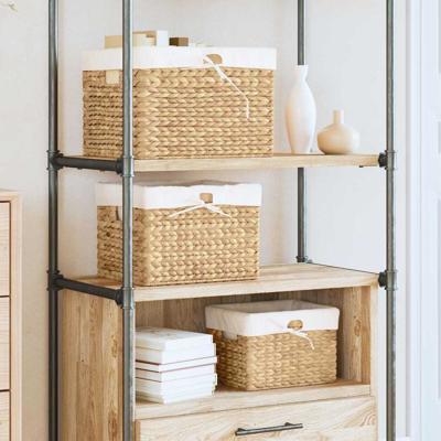 VidaXL Opslagmanden 3 pcs naturel 35 x 30 x 25 cm waterhyacint