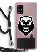 Angry Bear (white): Samsung Galaxy A51 5G Transparant Hoesje met koord