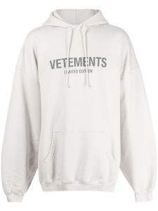 VETEMENTS hoodie à lien de resserrage - Gris