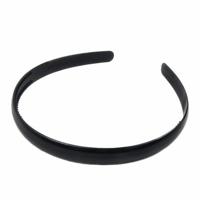 Haarband - 8x - zwart - 1 cm breed - kunststof - meisjes/dames - diadeem