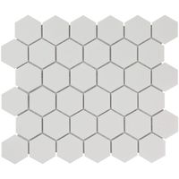 Tegelsample: The Mosaic Factory Barcelona hexagon mozaïek tegels 28x33 extra wit