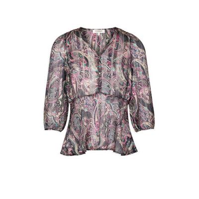 Morgan semi-transparante geweven top met paisleyprint multicolour Morgan semi-transparante geweven top met paisleyprint multicolour