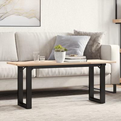Salontafel O-frame 110x40x45 cm massief grenenhout en gietijzer