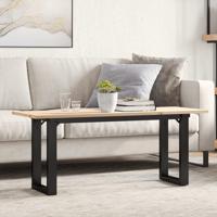 Salontafel O-frame 110x40x45 cm massief grenenhout en gietijzer