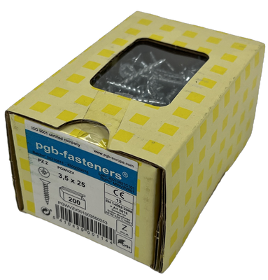 pgb-Europe PGB-FASTENERS | Spaanplaatschroef VK-Z Ø 3,5x25 Zn | 200 st - PGWVZV001003500253