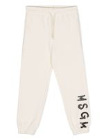 MSGM Kids pantalon de jogging en coton à logo imprimé - Tons neutres