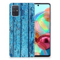 Samsung Galaxy A71 | Bumper Hoesje | Wood Blue