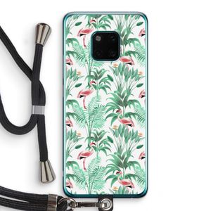 Flamingo bladeren: Huawei Mate 20 Pro Transparant Hoesje met koord