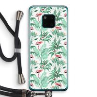 Flamingo bladeren: Huawei Mate 20 Pro Transparant Hoesje met koord
