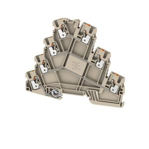 Weidmüller 2434340000 Doorgangsklem 3-etages 5.10 mm Push-In-klem, Steekaansluiting Donkerbeige 50 stuk(s)