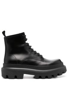 Dolce & Gabbana bottines en cuir à lacets - Noir