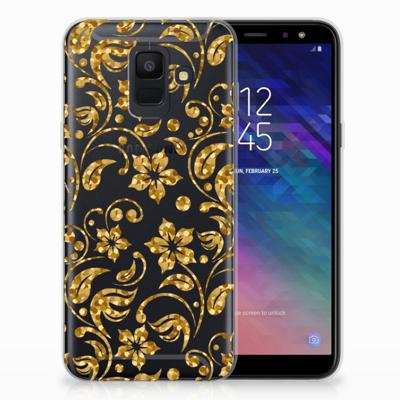 Samsung Galaxy A6 (2018) | TPU Case | Gouden Bloemen Samsung Galaxy A6 (2018) | TPU Case | Gouden Bloemen