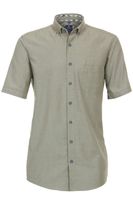 Redmond Casual Modern Fit Overhemd Korte mouw olijf