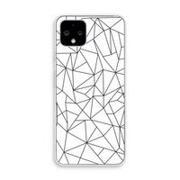Geometrische lijnen zwart: Pixel 4 Transparant Hoesje