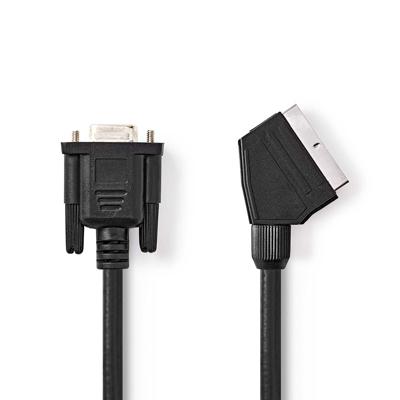 Nedis SCART-Kabel | SCART Male | VGA Female 15p | Vernikkeld | 480p | 2.00 m | Rond | PVC | Zwart | Label - CVGL31550BK20